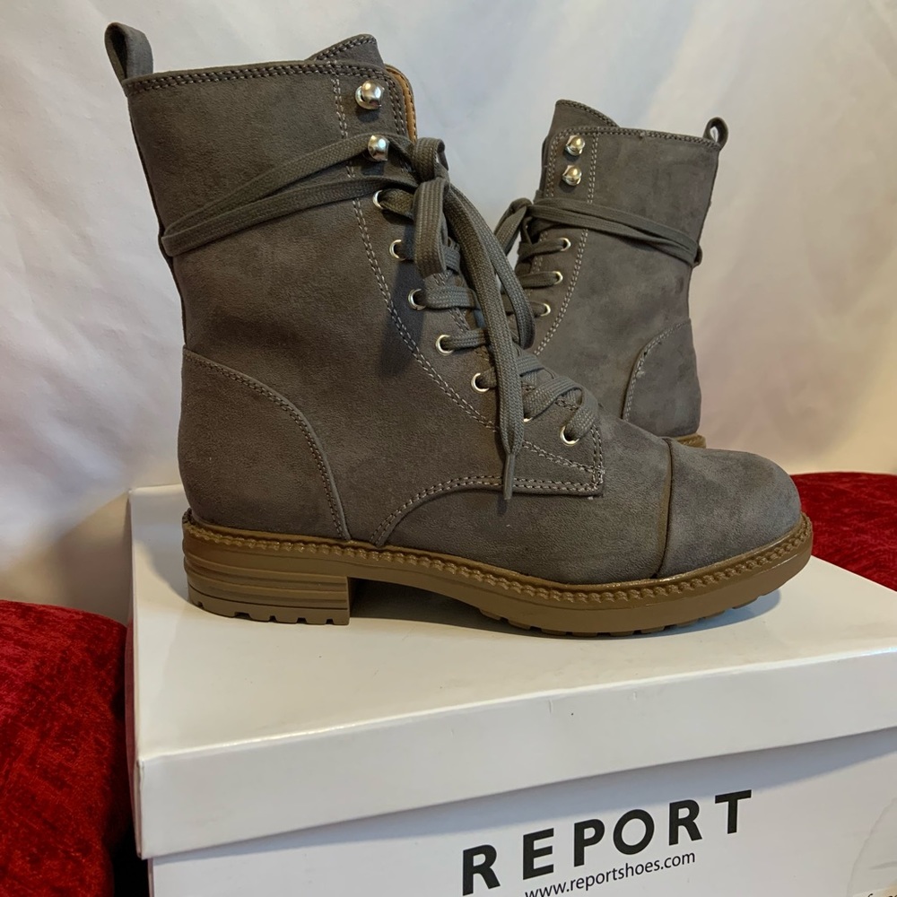 Report suede combat boots